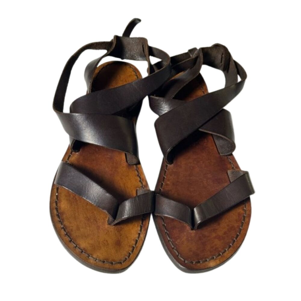Gianluca L'Artigiano del Cuoio Handcrafted Italian Sandals Womens 10 Luxury